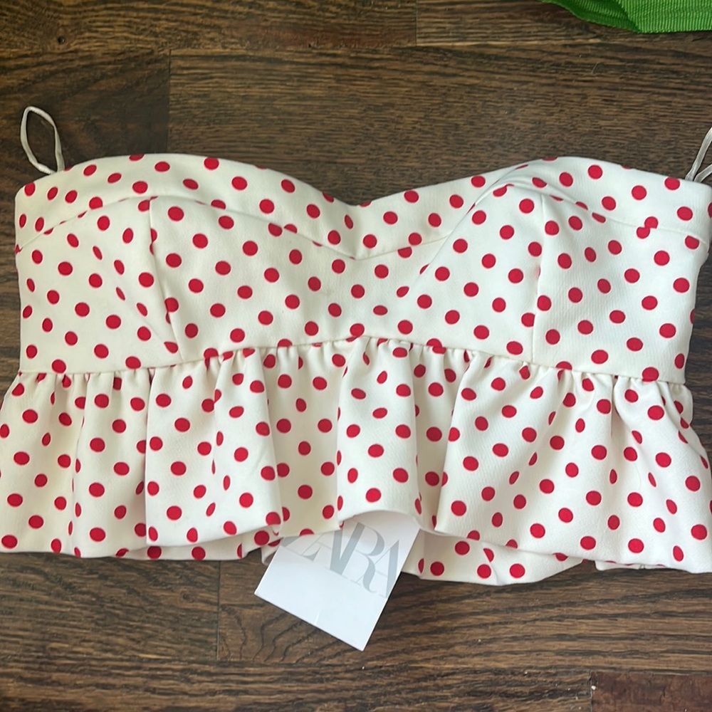 Zara Polka Dot Crop Top